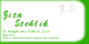 zita stehlik business card